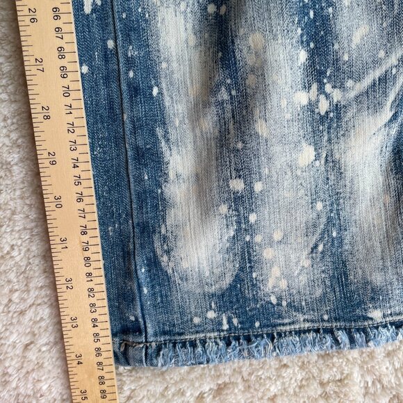 Bebina Jeans Womens 28x34 Acid Wash Splattered Distressed Low Rise Flare Festive - Picture 11 of 15